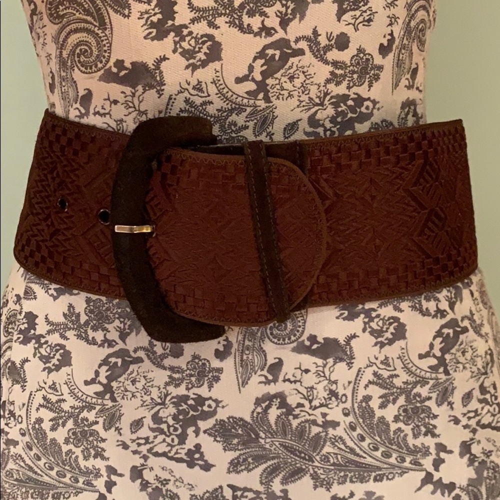 Vintage Paris Gaston Jaunet embroidered thick belt